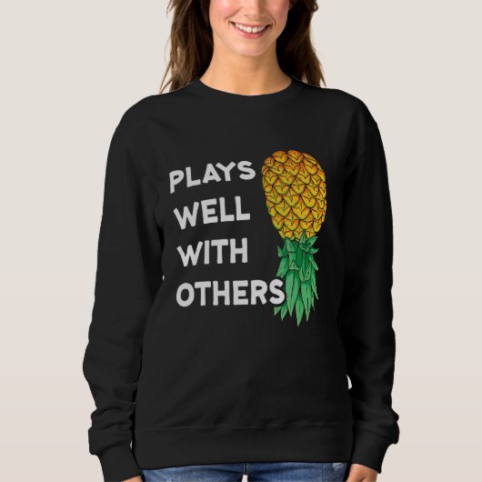 Speelt goed met anderen ondersteboven ananas pool trui (Voorkant)