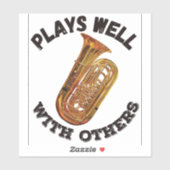 Speelt goed met anderen - Tuba Sticker (Vel)