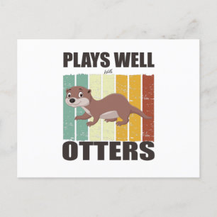 Speelt goed met otters grappige Vintage Briefkaart