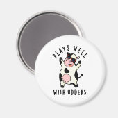 Speelt goed met Udders Funny Koe Pun Magneet (Voorkant / Achterkant)
