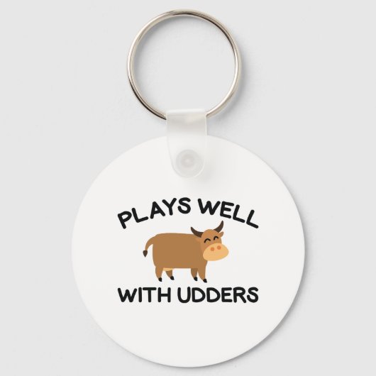 Speelt goed met Udders Sleutelhanger (Voorkant)