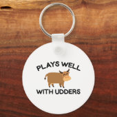 Speelt goed met Udders Sleutelhanger (Voorkant)