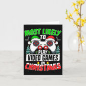 Speelt hoogstwaarschijnlijk videogames met Kerstmi Kaart (Gele Bloem)