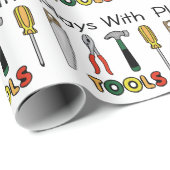 Speelt met gereedschap af cadeaupapier (Rol Hoek)