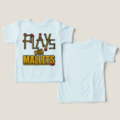 Speelt met mallets (Ontwerp Voorkant & Achterkant)