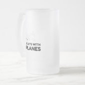 SPEELT MET VLIEGTUIGEN MATGLAS BIERPUL (Voorkant links)