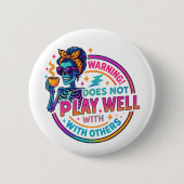 Speelt niet goed… ronde button 5,7 cm (Voorkant)