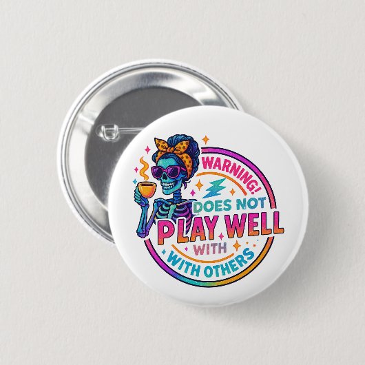 Speelt niet goed… ronde button 5,7 cm (Voorkant /achterkant)