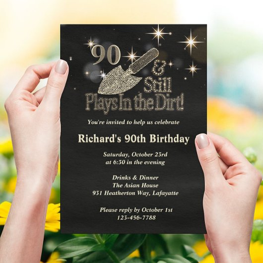 Speelt nog steeds in Dirt Gardening 90th Verjaarda Kaart