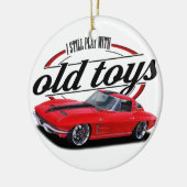 Speelt nog steeds met corvettes keramisch ornament (Links)