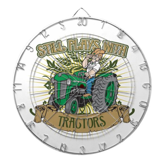 Speelt nog steeds met groene trekkers dartbord (Voorkant)