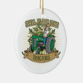 Speelt nog steeds met groene trekkers keramisch ornament (Rechts)