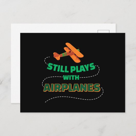 Speelt nog steeds met vliegtuigen briefkaart (Voorkant / Achterkant)