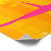 Speeltijd Fox Family - Neon Wildlife Pop Art Poster (Hoek)