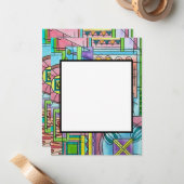 Speeltijd-Hand geschilderde grillige Waterverf kun Notitiekaartje (Voorkant / Achterkant in situ)