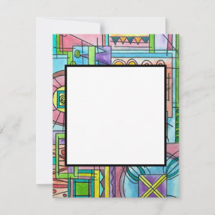 Speeltijd-Hand geschilderde grillige Waterverf kun Notitiekaartje