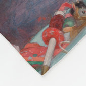 Speeltijd: Meisje speelt met haar dichter Kitten Fleece Deken (Hoek)