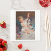 Speeltijd: Meisje speelt met haar dichter Kitten Servet (Insitu)