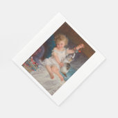 Speeltijd: Meisje speelt met haar dichter Kitten Servet (Hoek)