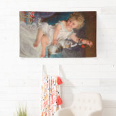 Speeltijd: Meisje speelt met haar dichter Kitten Spandoek (Insitu)