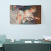 Speeltijd: Meisje speelt met haar dichter Kitten Spandoek (Beurs)