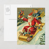 Speeltijd met de Kerstman Feestdagenkaart (Voorkant / Achterkant)