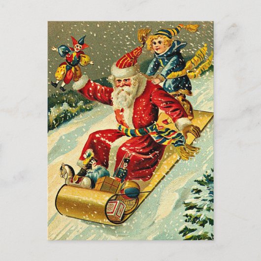 Speeltijd met de Kerstman Feestdagenkaart (Voorkant)