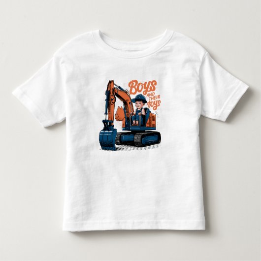 Speeltijd Op de Bulldozer Kinder Shirts (Voorkant)