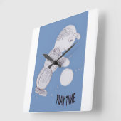 Speeltijd vierkante wandklok (Hoek)