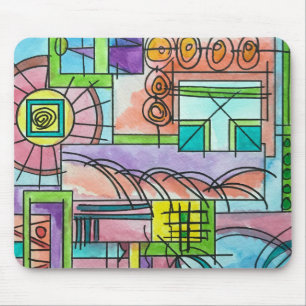 Speeltijd-Whimsical moderne geometrische kunst Muismat