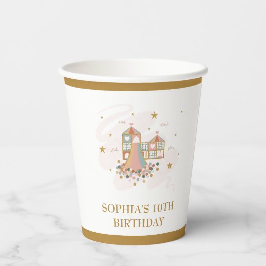 Speeltuin Avontuur Feest Papieren Bekers (Achterkant)