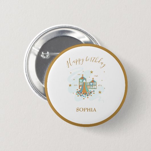 Speeltuin Avontuur Feest Ronde Button 5,7 Cm (Voorkant /achterkant)