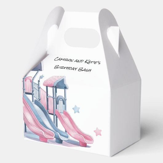 Speeltuin dia's Super Leuke Verjaardag Bash Bedankdoosjes (Achterkant)