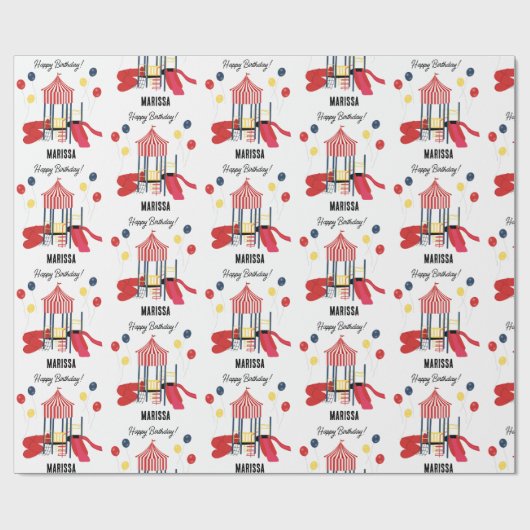 Speeltuin Kinder Jongens Meisjes Verjaardag Aangep Cadeaupapier (Vlak)