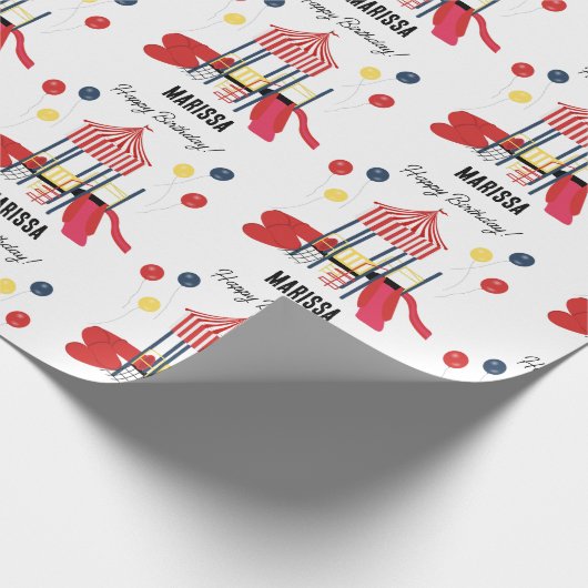 Speeltuin Kinder Jongens Meisjes Verjaardag Aangep Cadeaupapier (Hoek)