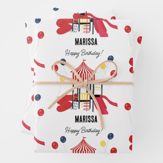 Speeltuin Kinder Jongens Meisjes Verjaardag Aangep Inpakpapier Vel (In situ)