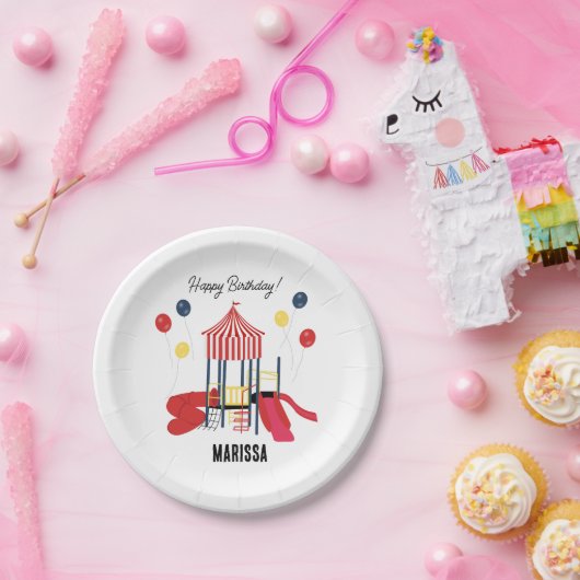 Speeltuin Kinder Jongens Meisjes Verjaardag Aangep Papieren Bordje (Feest)