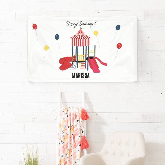 Speeltuin Kinder Jongens Meisjes Verjaardag Aangep Spandoek (Insitu)