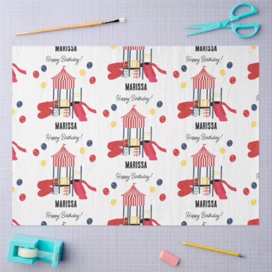 Speeltuin Kinder Jongens Meisjes Verjaardag Aangep Tissuepapier (Craft)