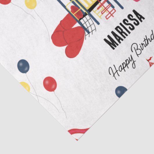 Speeltuin Kinder Jongens Meisjes Verjaardag Aangep Tissuepapier (Detail)