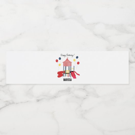 Speeltuin Kinder Jongens Meisjes Verjaardag Aangep Waterfles Etiket (Enkel label)