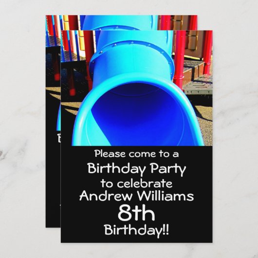 Speeltuin of Park Verjaardagsfeestje Uitnodiging (Voorkant / Achterkant)