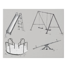 Speeltuin Originele potloodtekeningen Afdrukken