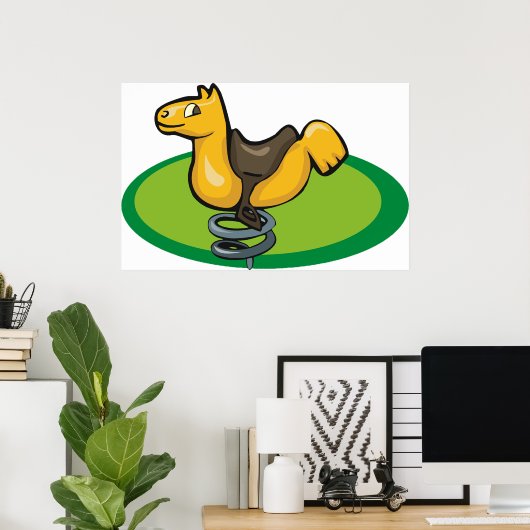 Speeltuin Paard Spring Rider Poster (Thuiskantoor)