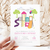 Speeltuin Park Meisje Verjaardag Uitnodiging