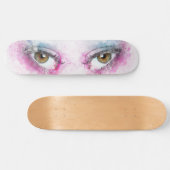 Speeltuin Skateboarder Lady Eye Wimpergezicht Persoonlijk Skateboard (Horizontaal)