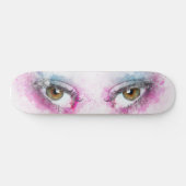 Speeltuin Skateboarder Lady Eye Wimpergezicht Persoonlijk Skateboard (Horizontaal)