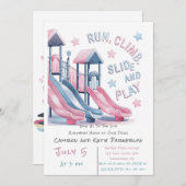 Speeltuin Slide Super Leuke Verjaardag Bash Welkom Kaart (Voorkant / Achterkant)