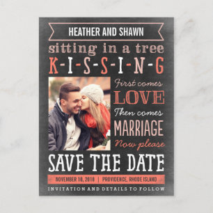 Speeltuin Song Save The Date Briefkaart - Koraal