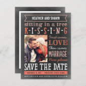 Speeltuin Song Save The Date Briefkaart - Koraal (Voorkant / Achterkant)